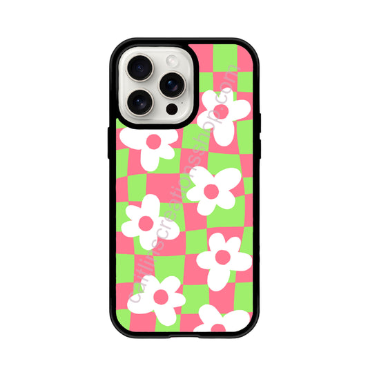 Pink and green flower case