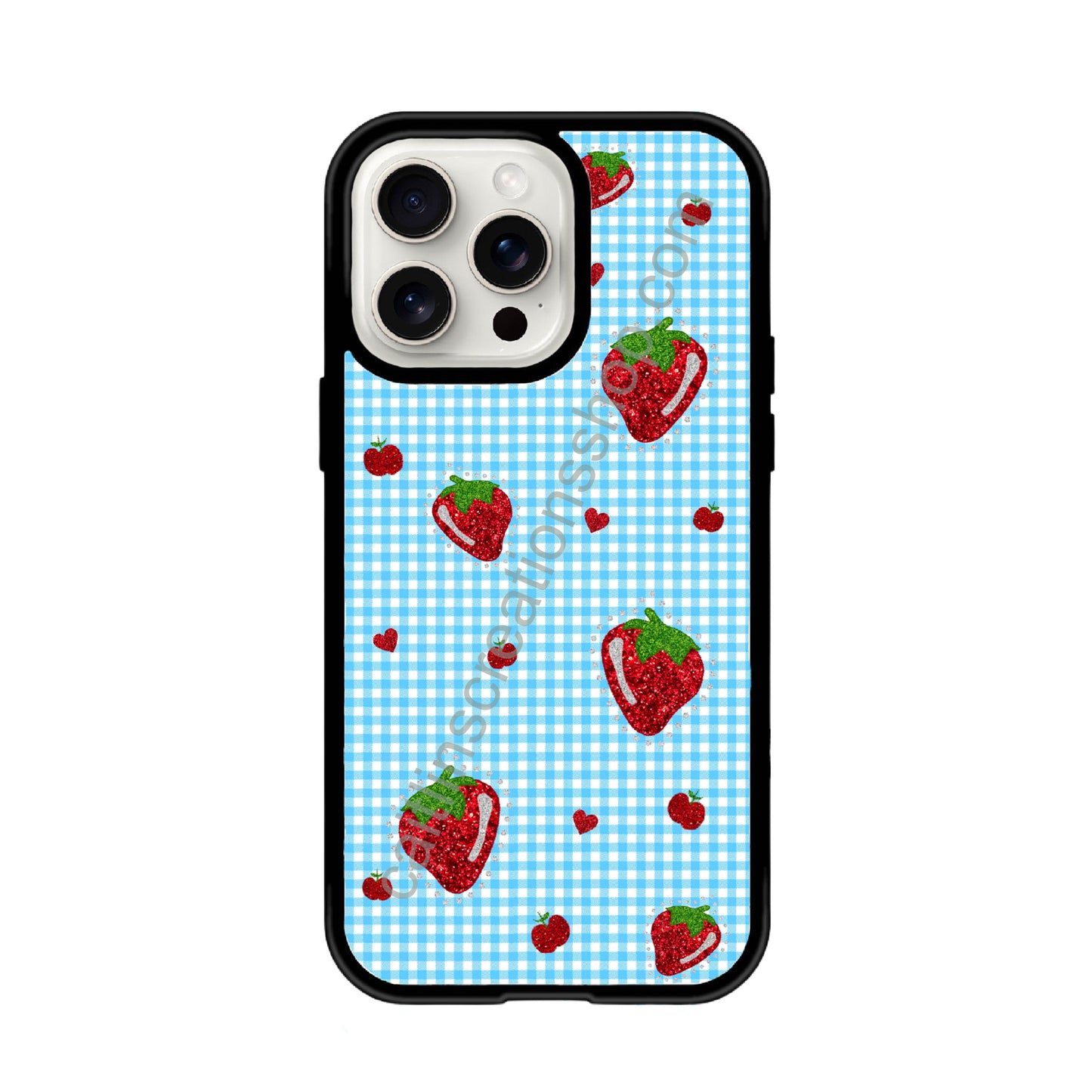 Strawberry gingham case