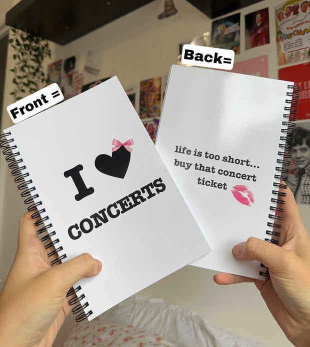 'I <3 Concerts' spiral Journal/ Scrapbook