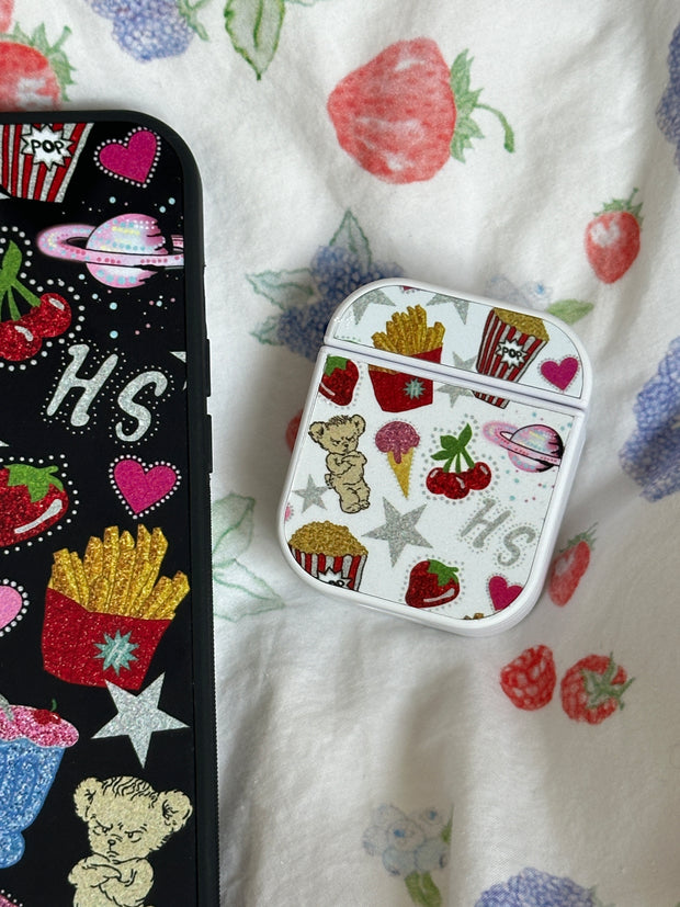 White tour coded AirPod case