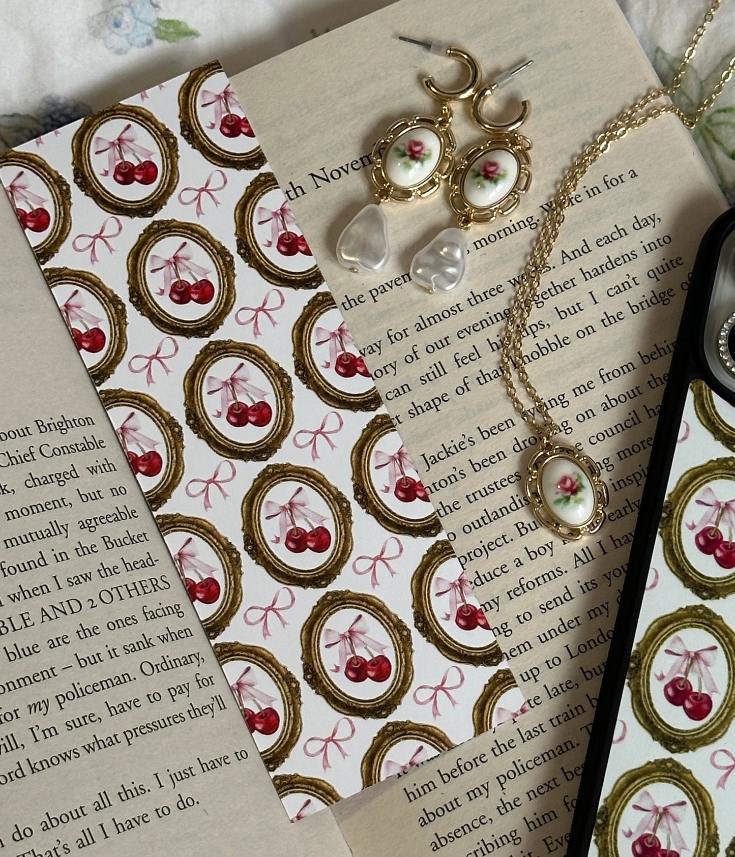 'Framed cherry' bookmark