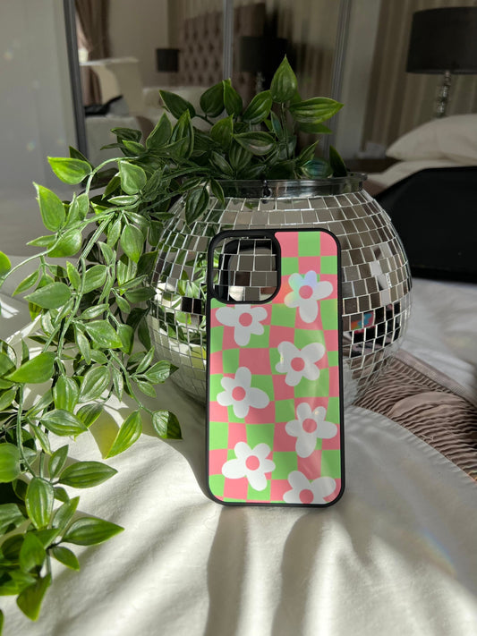 Pink and green flower case